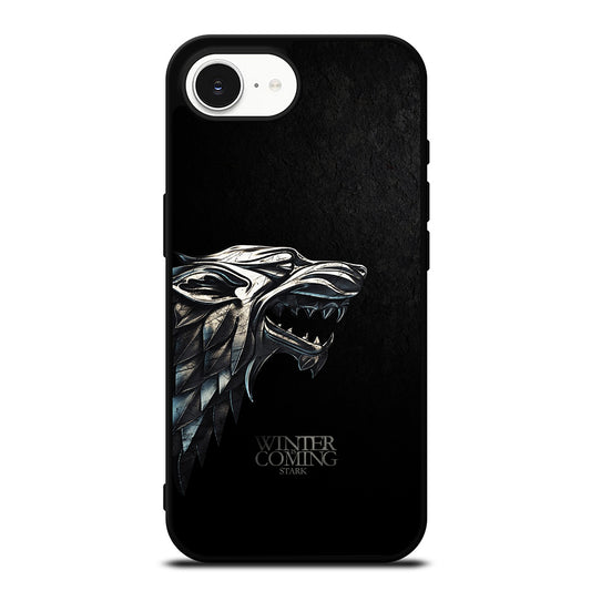 Game Of Thrones House Stark Winter iPhone 16e case black TPU silicone rubber protective cover by Casedear
