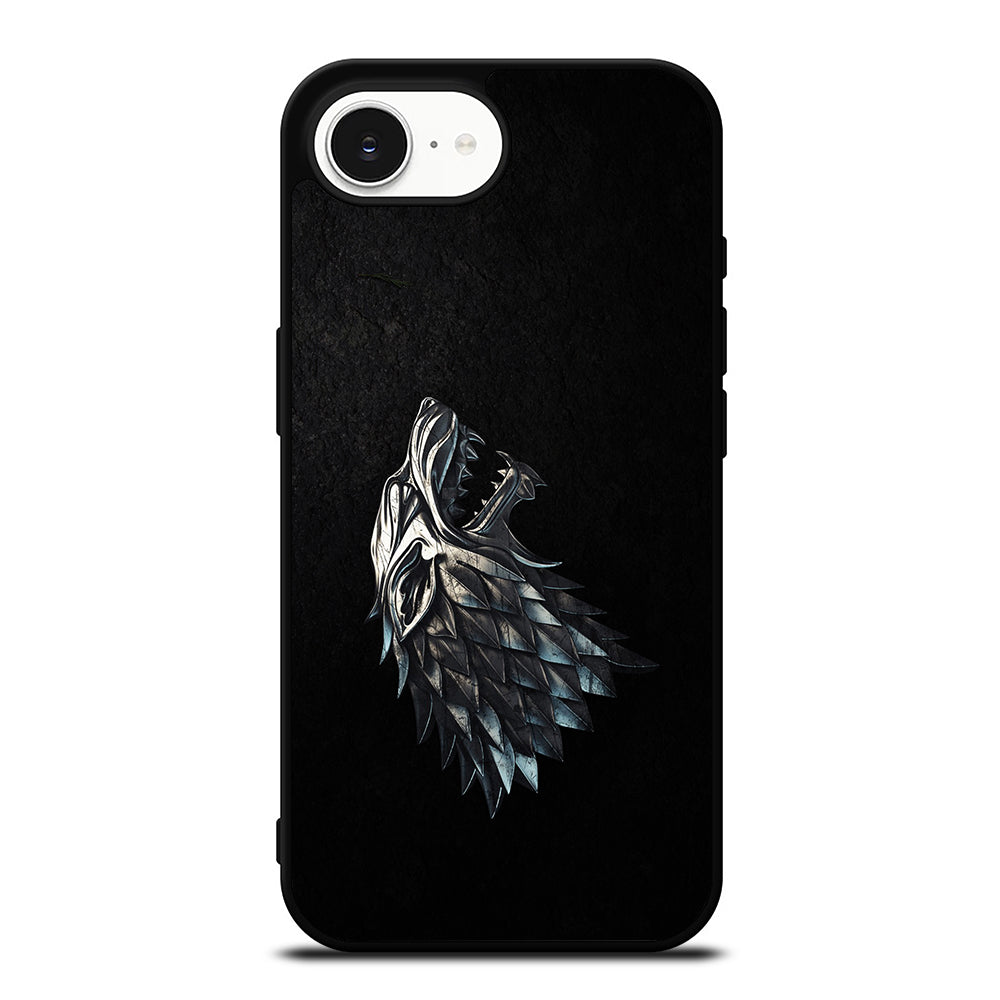 Game Of Thrones House Stark iPhone 16e case black TPU silicone rubber protective cover by Casedear
