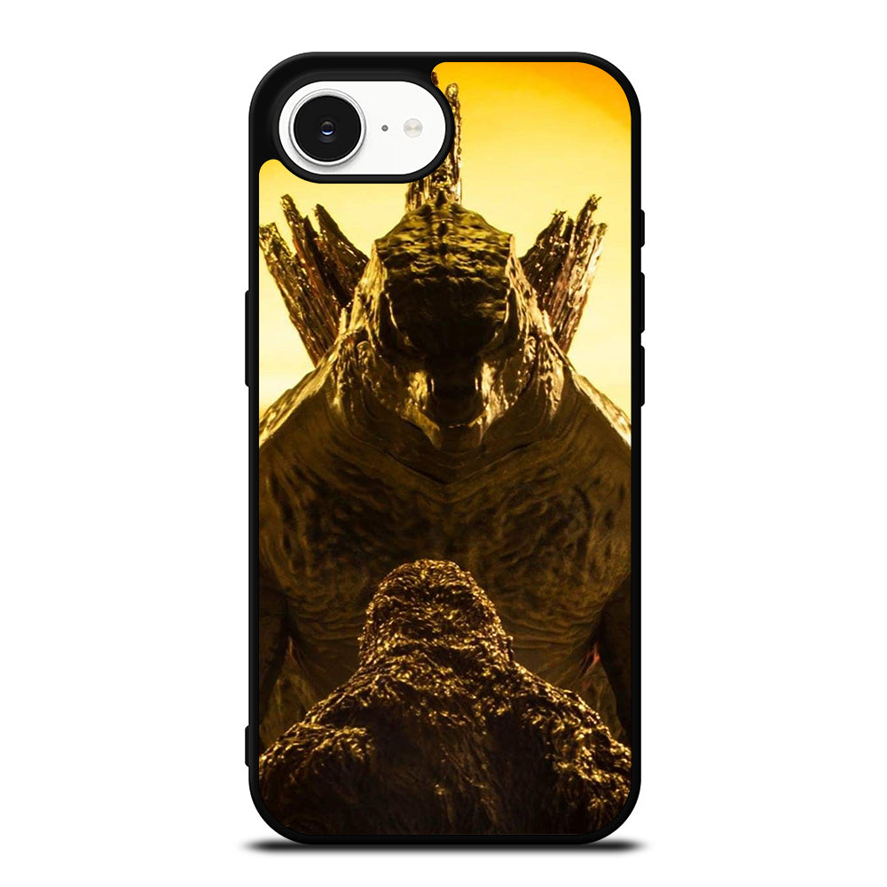 Godzilla And Kong iPhone 16e case black TPU silicone rubber protective cover by Casedear
