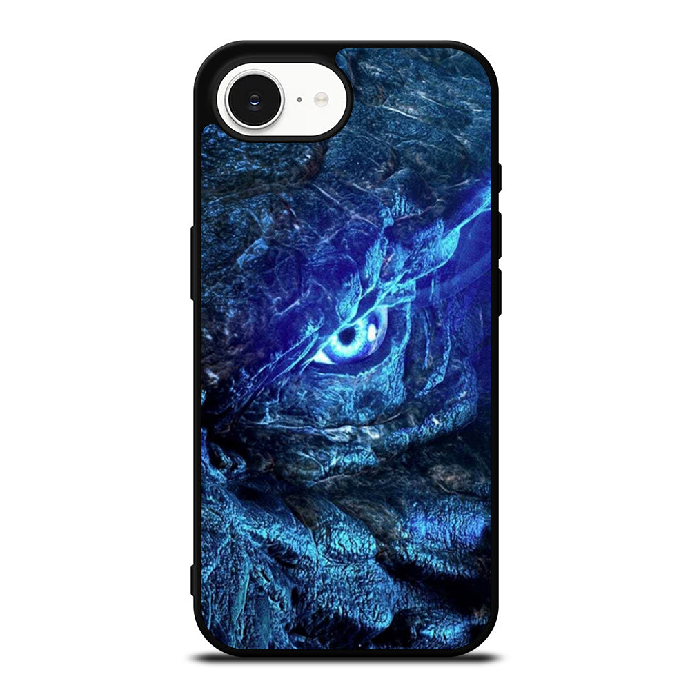 Godzilla Half Face Wallpaper iPhone 16e case black TPU silicone rubber protective cover by Casedear