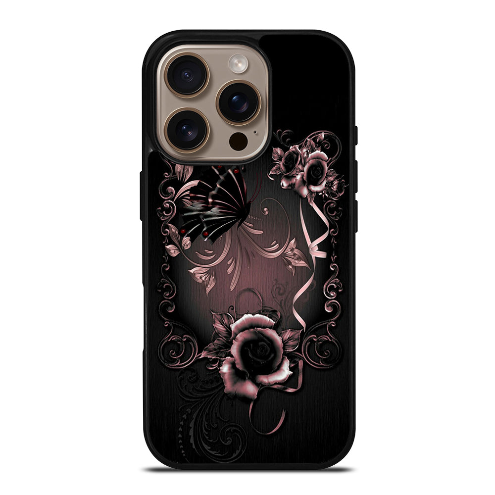 Gothic Rose Flower iPhone 16 Pro Case