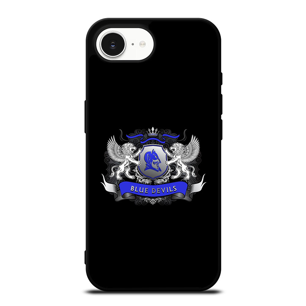 Great Duke Blue Devils iPhone 16e case black TPU silicone rubber protective cover by Casedear