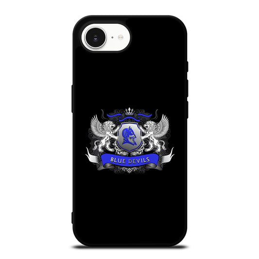 Great Duke Blue Devils iPhone 16e case black TPU silicone rubber protective cover by Casedear