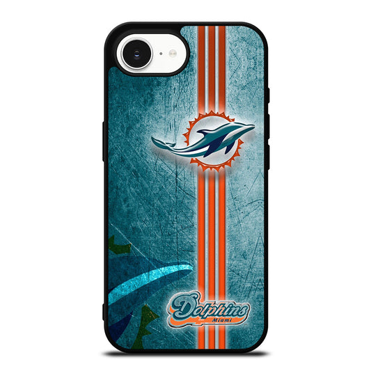 Great Miami Dolphins iPhone 16e case black TPU silicone rubber protective cover by Casedear
