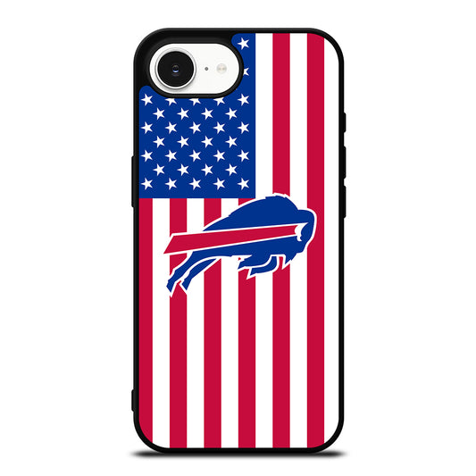 Great NFL Buffalo Bills iPhone 16e case black TPU silicone rubber protective cover by Casedear