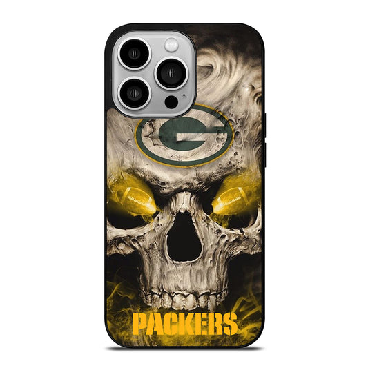 Green Bay Packers Skull iPhone 14 Pro Case