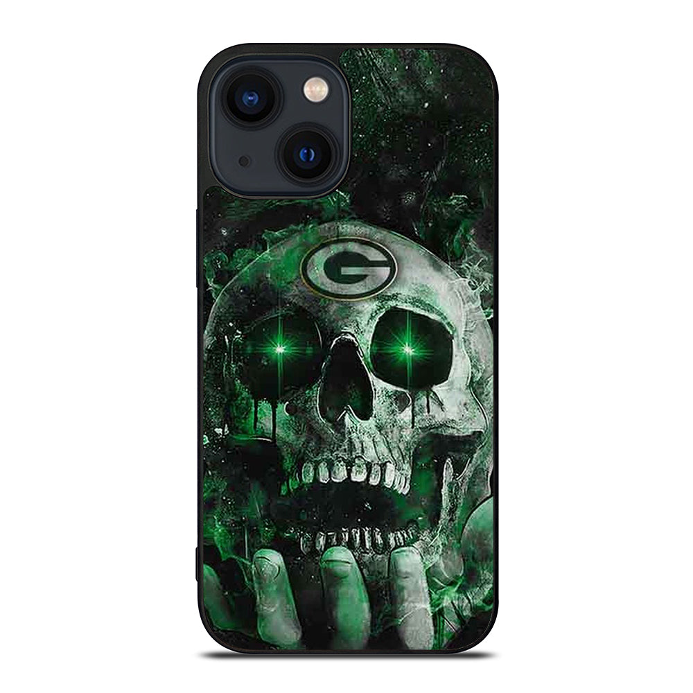 Green Bay Skull On Hand iPhone 14 Plus Case