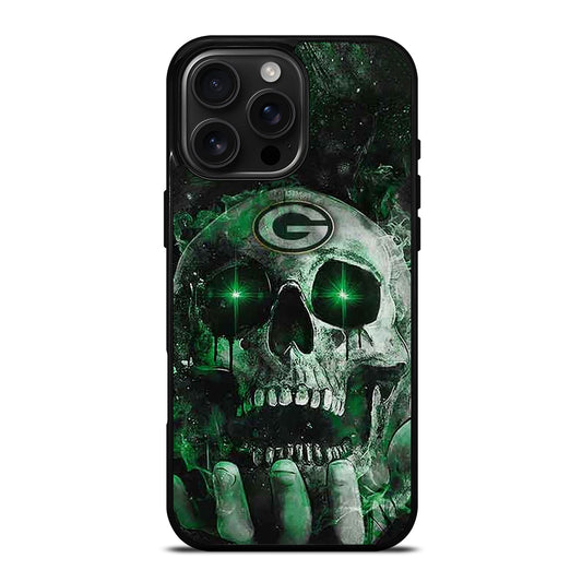 Green Bay Skull On Hand iPhone 16 Pro Max Case