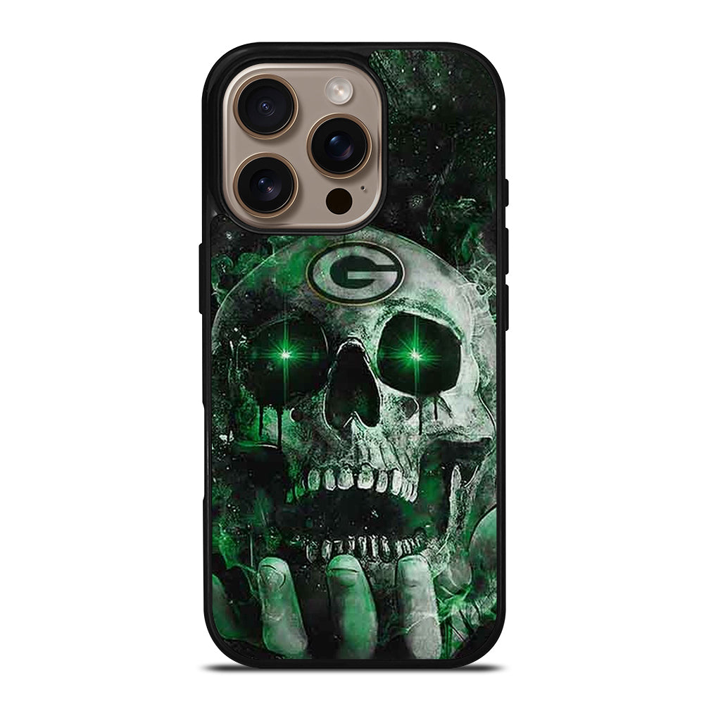 Green Bay Skull On Hand iPhone 16 Pro Case