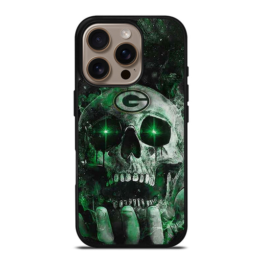 Green Bay Skull On Hand iPhone 16 Pro Case