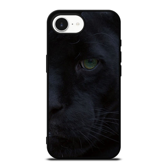 HALF FACE BLACK PANTHER iPhone 16e case black TPU silicone rubber protective cover by Casedear