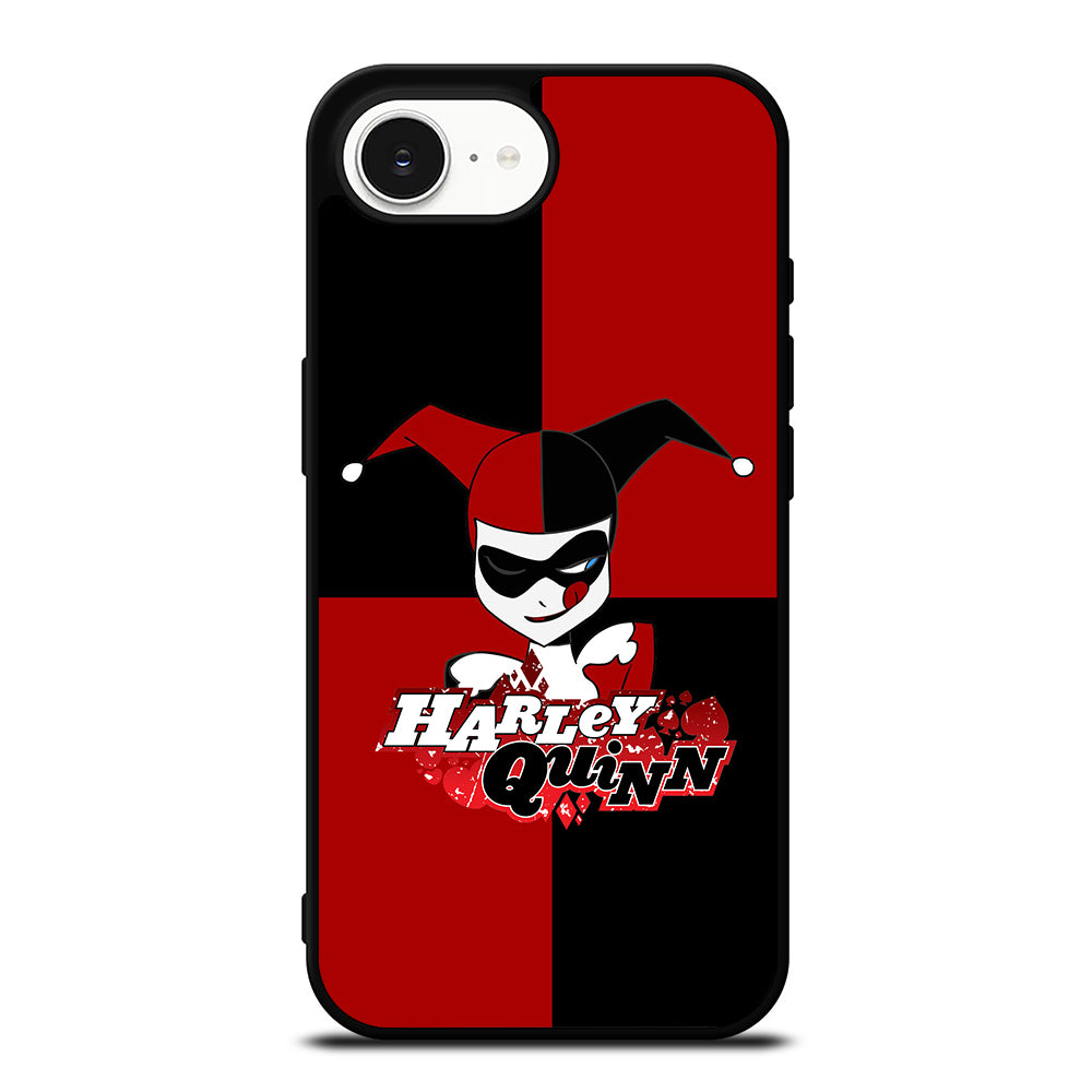 HARLEY QUIN iPhone 16e case black TPU silicone rubber protective cover by Casedear