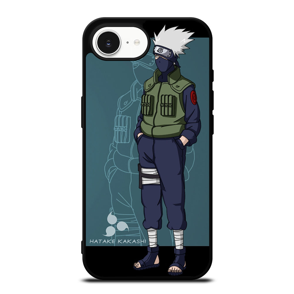 HATAKE KAKASHI NARUTO iPhone 16e case black TPU silicone rubber protective cover by Casedear