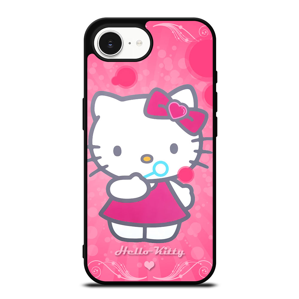 HELLO KITTY CUTE iPhone 16e case black TPU silicone rubber protective cover by Casedear