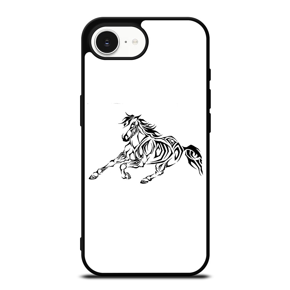 HORSE ART iPhone 16e case black TPU silicone rubber protective cover by Casedear