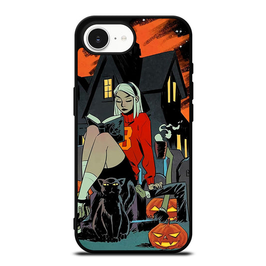 Halloween Pose iPhone 16e case black TPU silicone rubber protective cover by Casedear