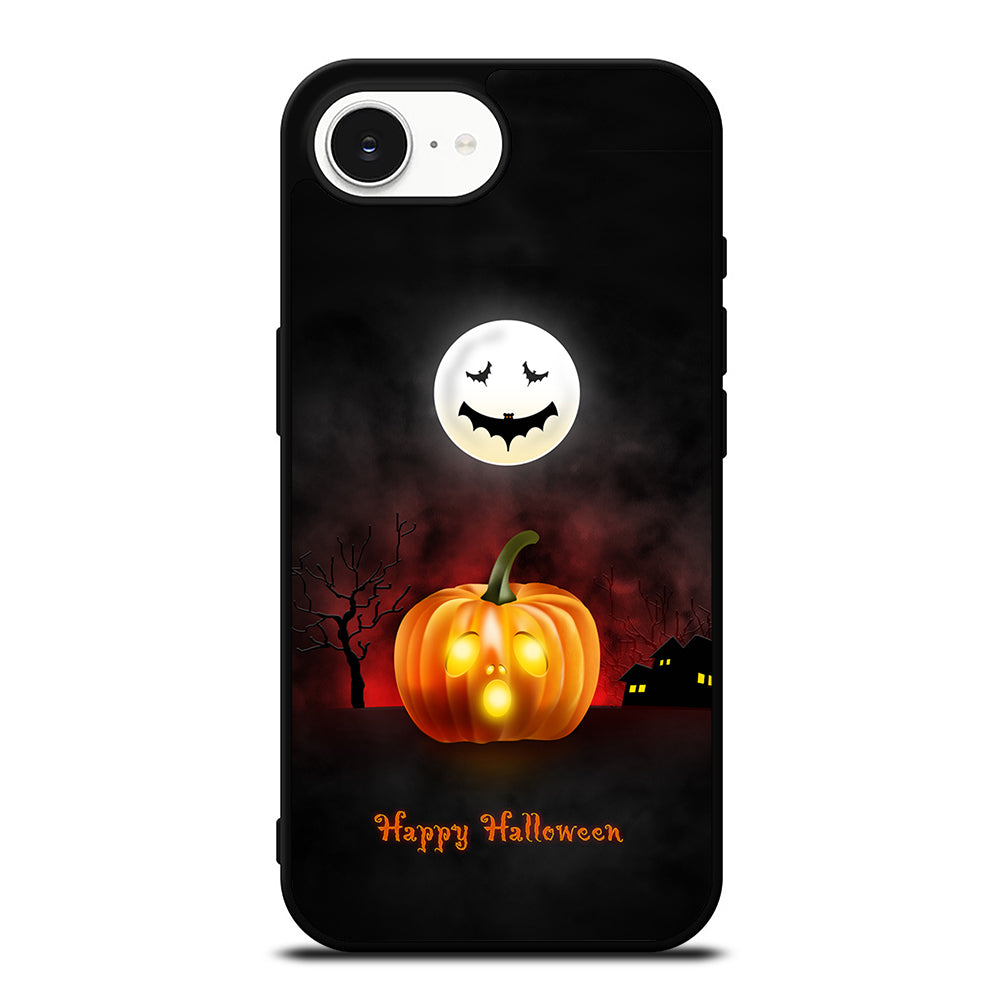 Happy Halloween iPhone 16e case black TPU silicone rubber protective cover by Casedear