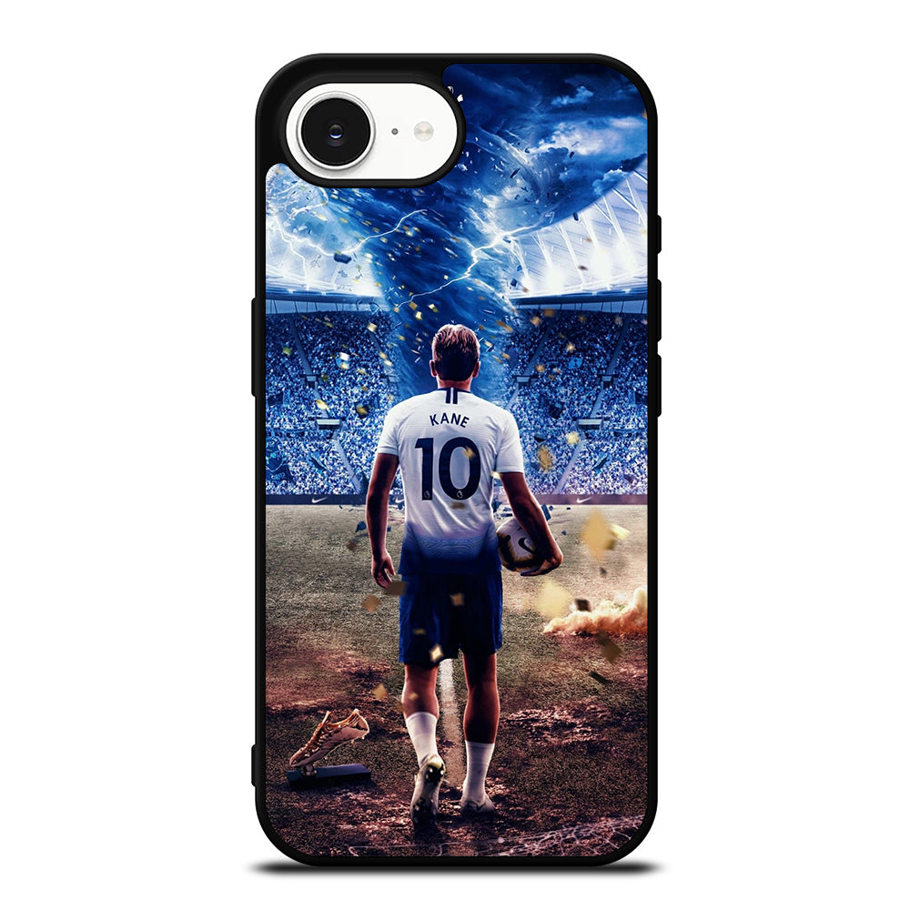 Harry Kane The Spurs iPhone 16e case black TPU silicone rubber protective cover by Casedear