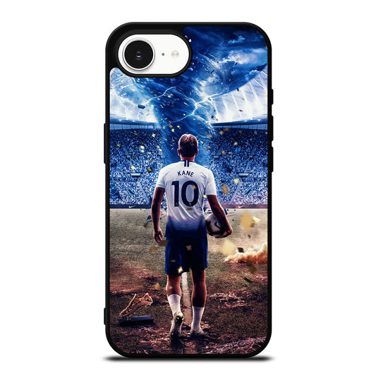 Harry Kane The Spurs iPhone 16e case black TPU silicone rubber protective cover by Casedear