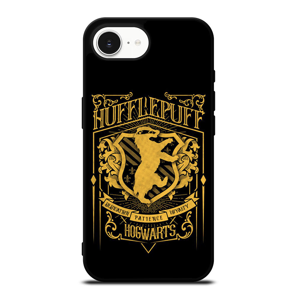 Hogwarts Hufflepuff Loyalty iPhone 16e case black TPU silicone rubber protective cover by Casedear