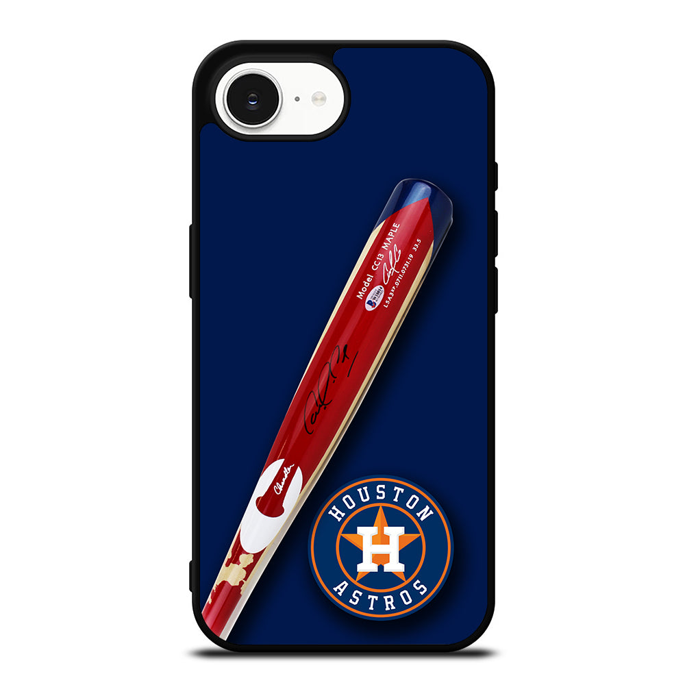 Houston Astros Correa's Stick Signed iPhone 16e case black TPU silicone rubber protective cover by Casedear
