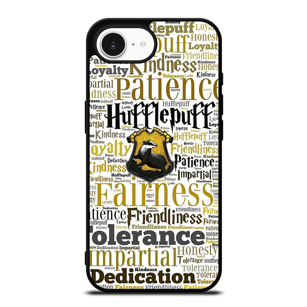Hufflepuff Harry Potter Wallpaper iPhone 16e case black TPU silicone rubber protective cover by Casedear