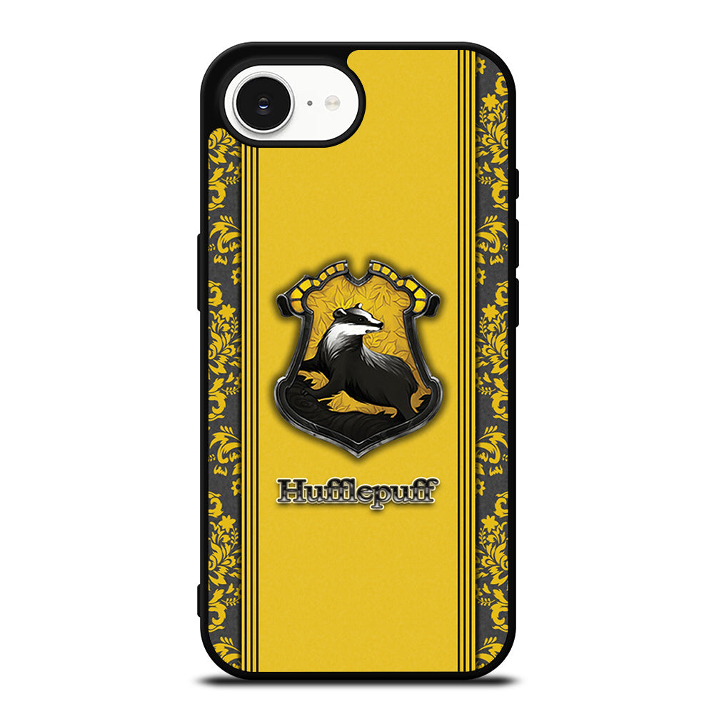 Hufflepuff Wallpaper iPhone 16e case black TPU silicone rubber protective cover by Casedear