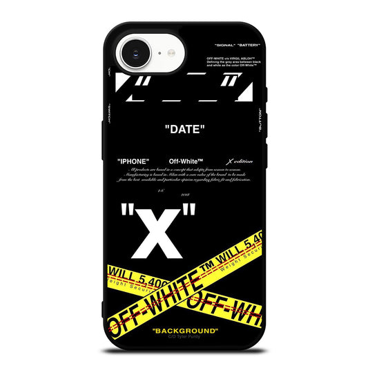 Hypebeast X Off White iPhone 16e case black TPU silicone rubber protective cover by Casedear