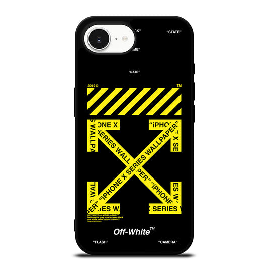 Hypebeast iPhone Off White iPhone 16e case black TPU silicone rubber protective cover by Casedear