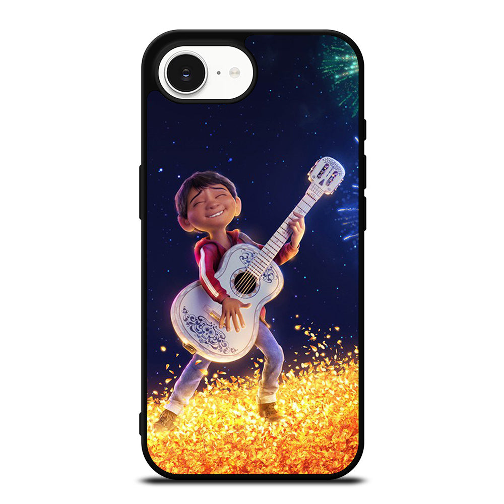 Iconic Coco Guitar iPhone 16e case black TPU silicone rubber protective cover by Casedear