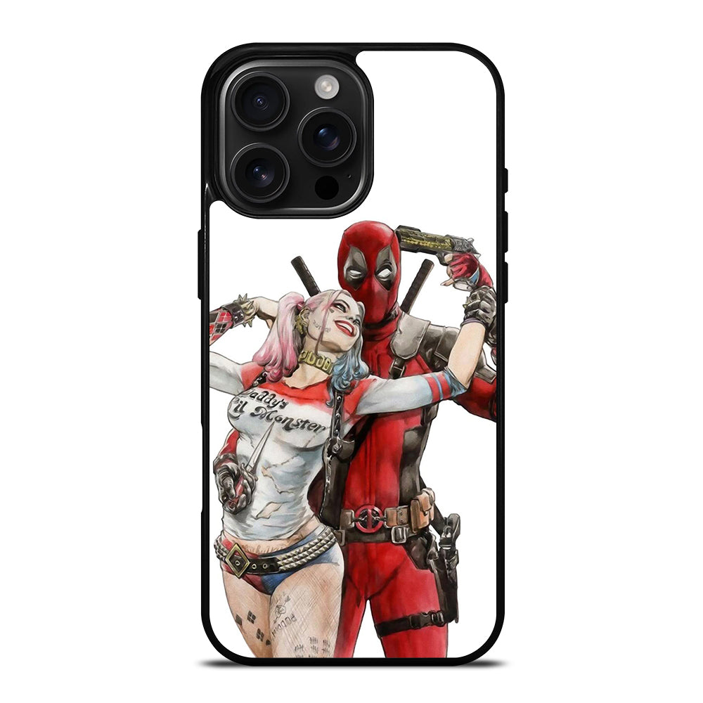 Iconic Deadpool & Harley Quinn iPhone 16 Pro Max Case