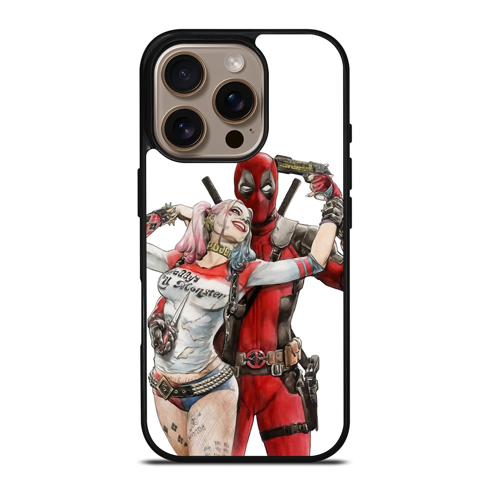 Iconic Deadpool & Harley Quinn iPhone 16 Pro Case