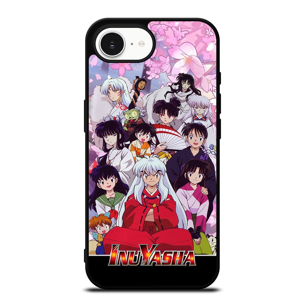 Inuyasha Anime Characters iPhone 16e case black TPU silicone rubber protective cover by Casedear
