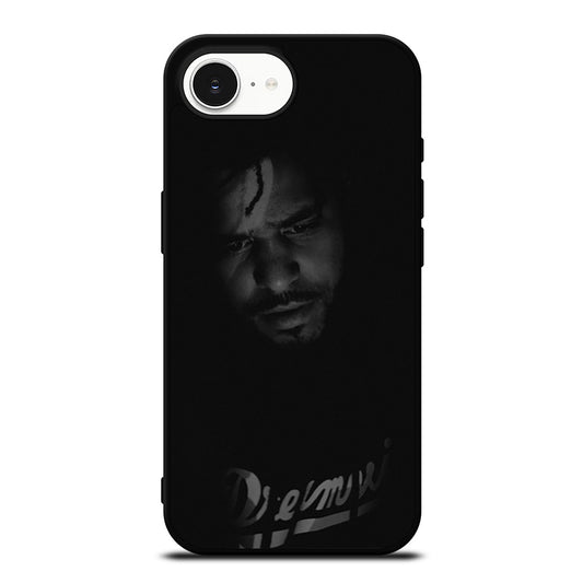 J-COLE 4 UR EYEZ ONLY FRONT iPhone 16e case black TPU silicone rubber protective cover by Casedear