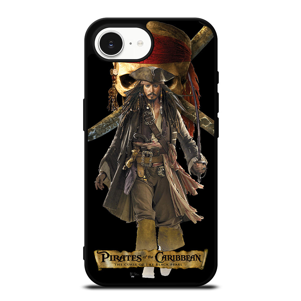 JACK PIRATES OF THE CARIBBEAN iPhone 16e case black TPU silicone rubber protective cover by Casedear
