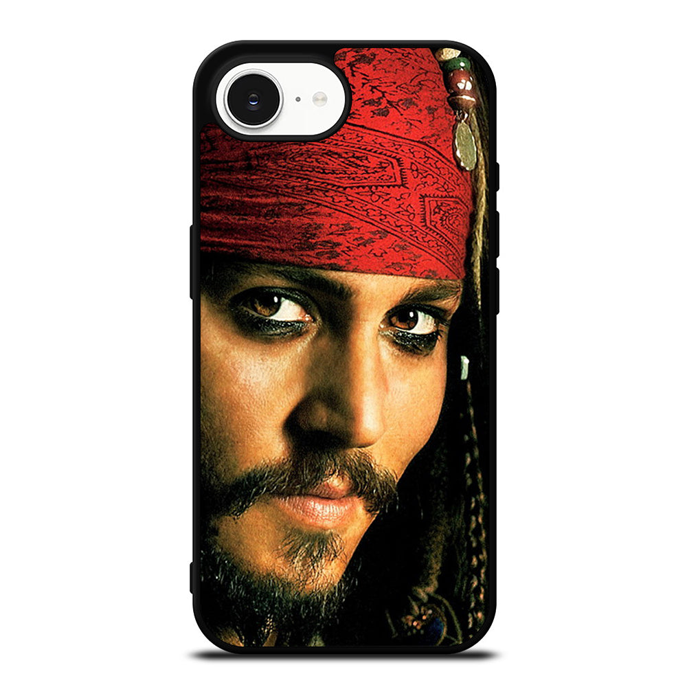 JACK SPARROW PIRATES OF THE CARIBBEAN iPhone 16e case black TPU silicone rubber protective cover by Casedear
