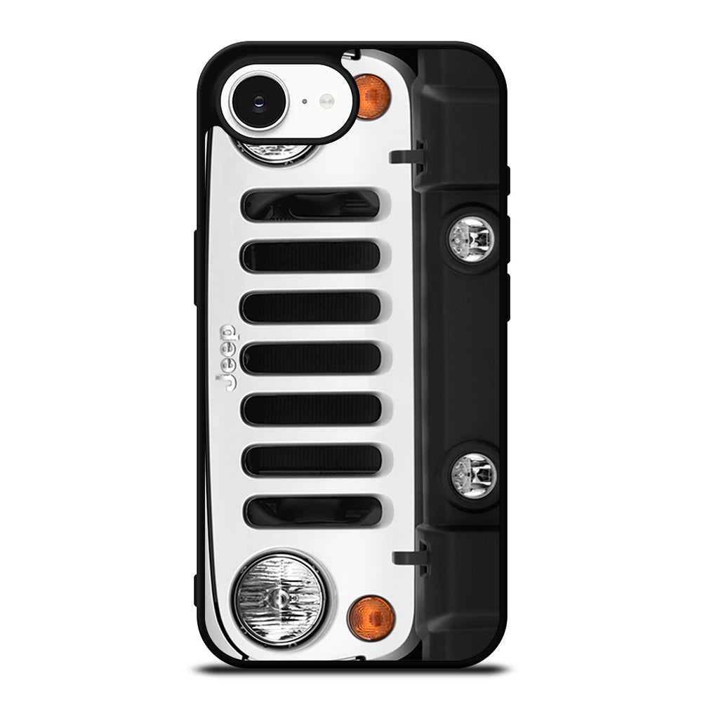 JEEP WRANGLER FRONT SIDE iPhone 16e case black TPU silicone rubber protective cover by Casedear