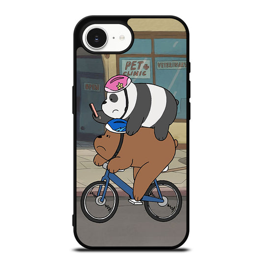 JOYFUL WE BARE BEARS iPhone 16e case black TPU silicone rubber protective cover by Casedear