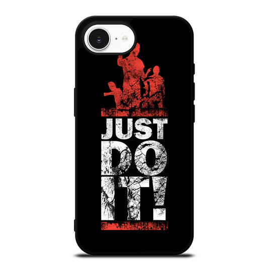 JUST DO IT iPhone 16e case black TPU silicone rubber protective cover by Casedear