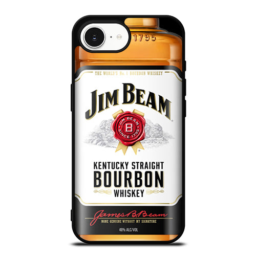 Jim Beam Bottle iPhone 16e case black TPU silicone rubber protective cover by Casedear