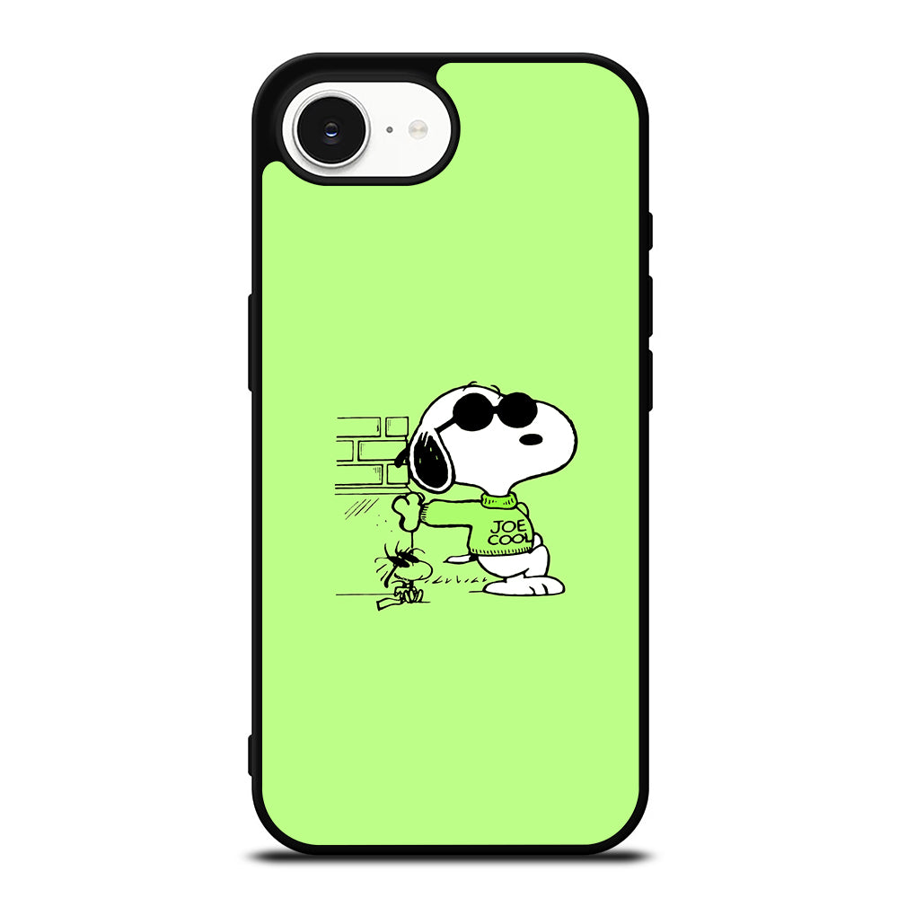 Joe Cool Snoopy Dog iPhone 16e case black TPU silicone rubber protective cover by Casedear