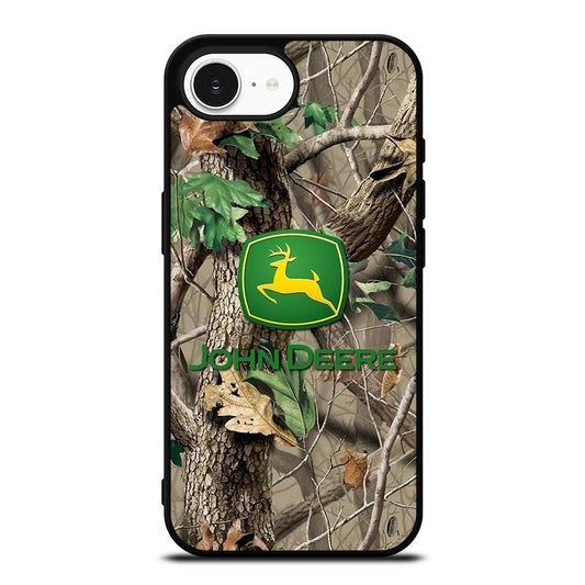 John Deere Camo iPhone 16e case black TPU silicone rubber protective cover by Casedear