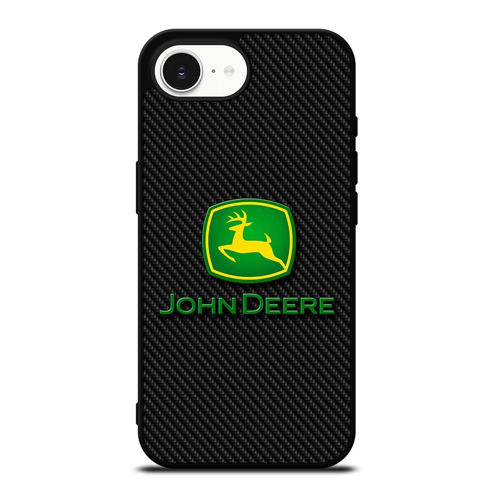 John Deere Carbon Motif Wallpaper iPhone 16e case black TPU silicone rubber protective cover by Casedear