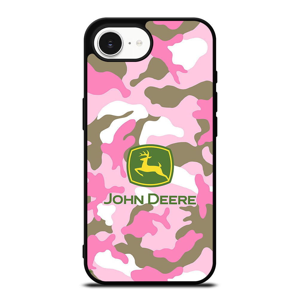 John Deere Nice Camo iPhone 16e case black TPU silicone rubber protective cover by Casedear