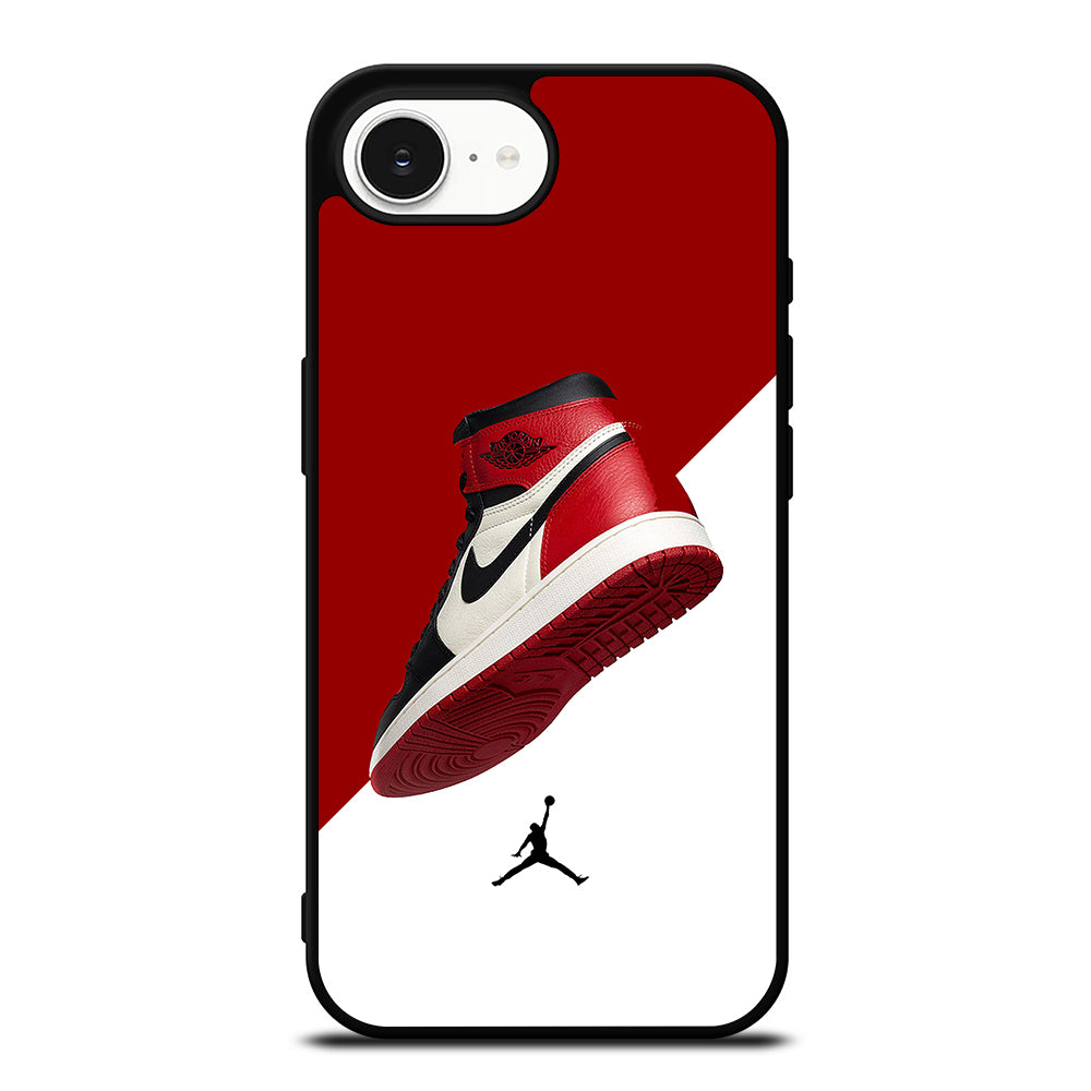 Jordan Shoe Wallpaper iPhone 16e case black TPU silicone rubber protective cover by Casedear