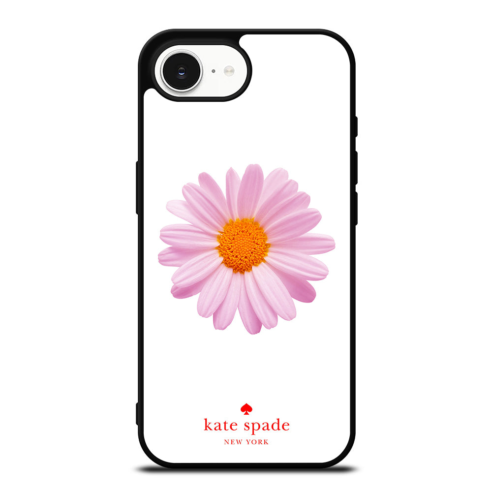 KATE SPADE NEW YORK FLOWER iPhone 16e case black TPU silicone rubber protective cover by Casedear