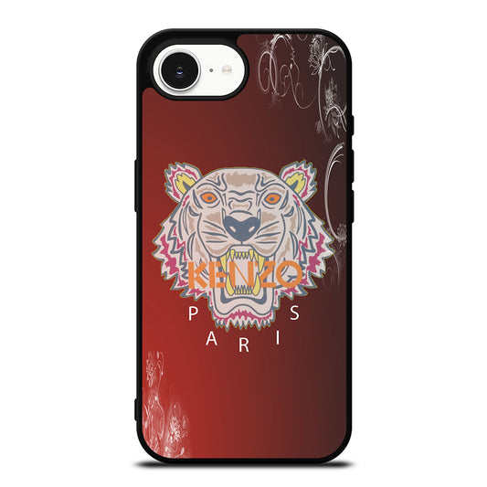 KENZO PARIS RED iPhone 16e case black TPU silicone rubber protective cover by Casedear