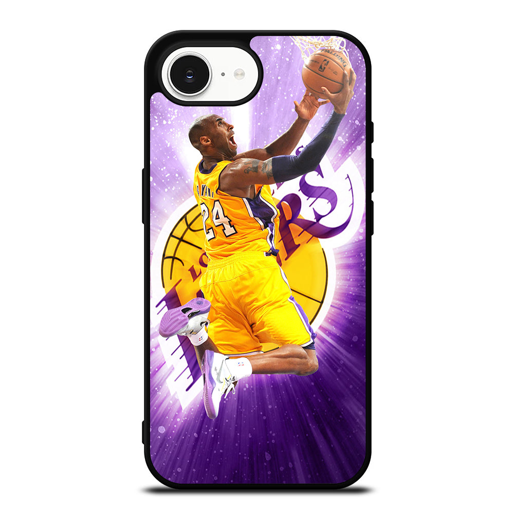 KOBE BRYANT LA LAKERS iPhone 16e case black TPU silicone rubber protective cover by Casedear