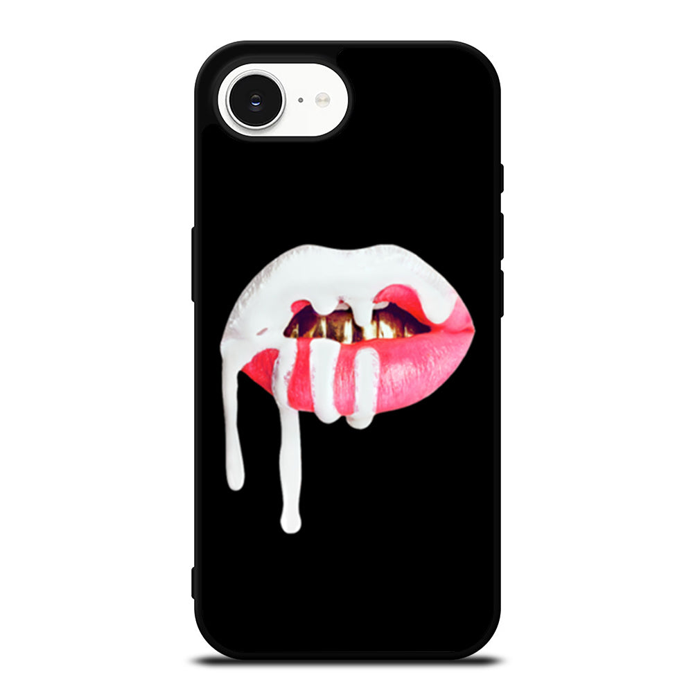 KYLIE JENNER LIPS iPhone 16e case black TPU silicone rubber protective cover by Casedear