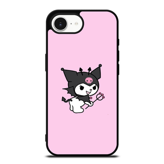 Kuromi iPhone 16e case black TPU silicone rubber protective cover by Casedear